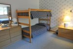Upstairs - Bedroom with queen bed and set of bunks